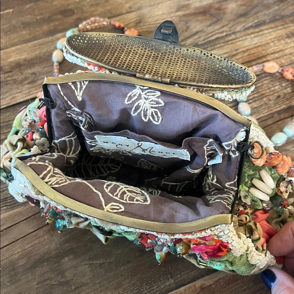 Vintage Mary Frances Floral Beaded Handbag with Beaded Strap - Picture 3 of 9